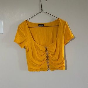 Yellow crop top Bebe
